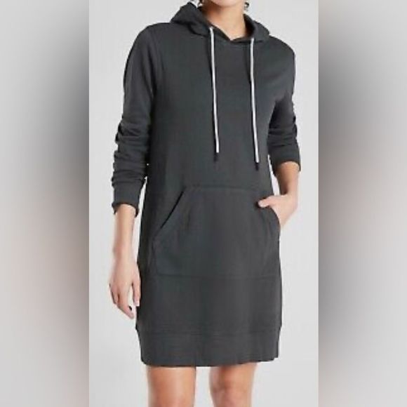 Athleta Tops - ATHLETA Sundown Hoodie Dress- Black/Size X-Small